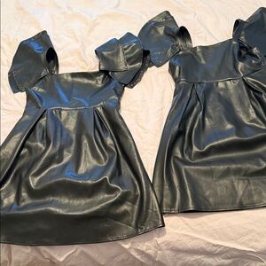 Zac Posen Black Faux Leather Puff Sleeve Mini Dress 2PCS BUNDLE price for 2